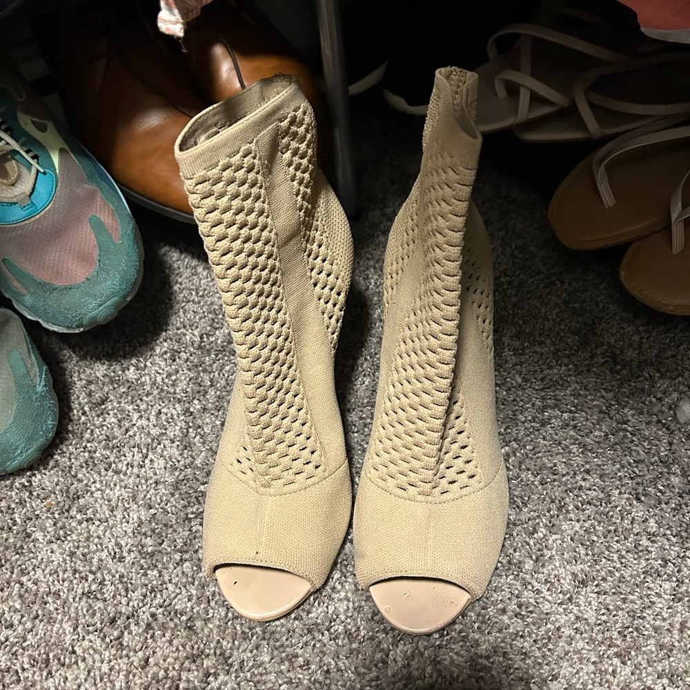Tan booties